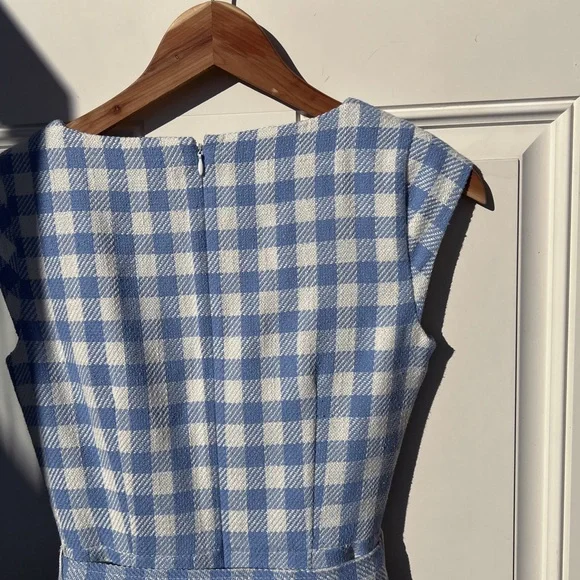 Ann Taylor Baby Blue Gingham Petite Dress - Picture 6 of 8